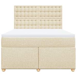 Box spring postel s matrací krémová 140x190 cm textil - obrázek 4