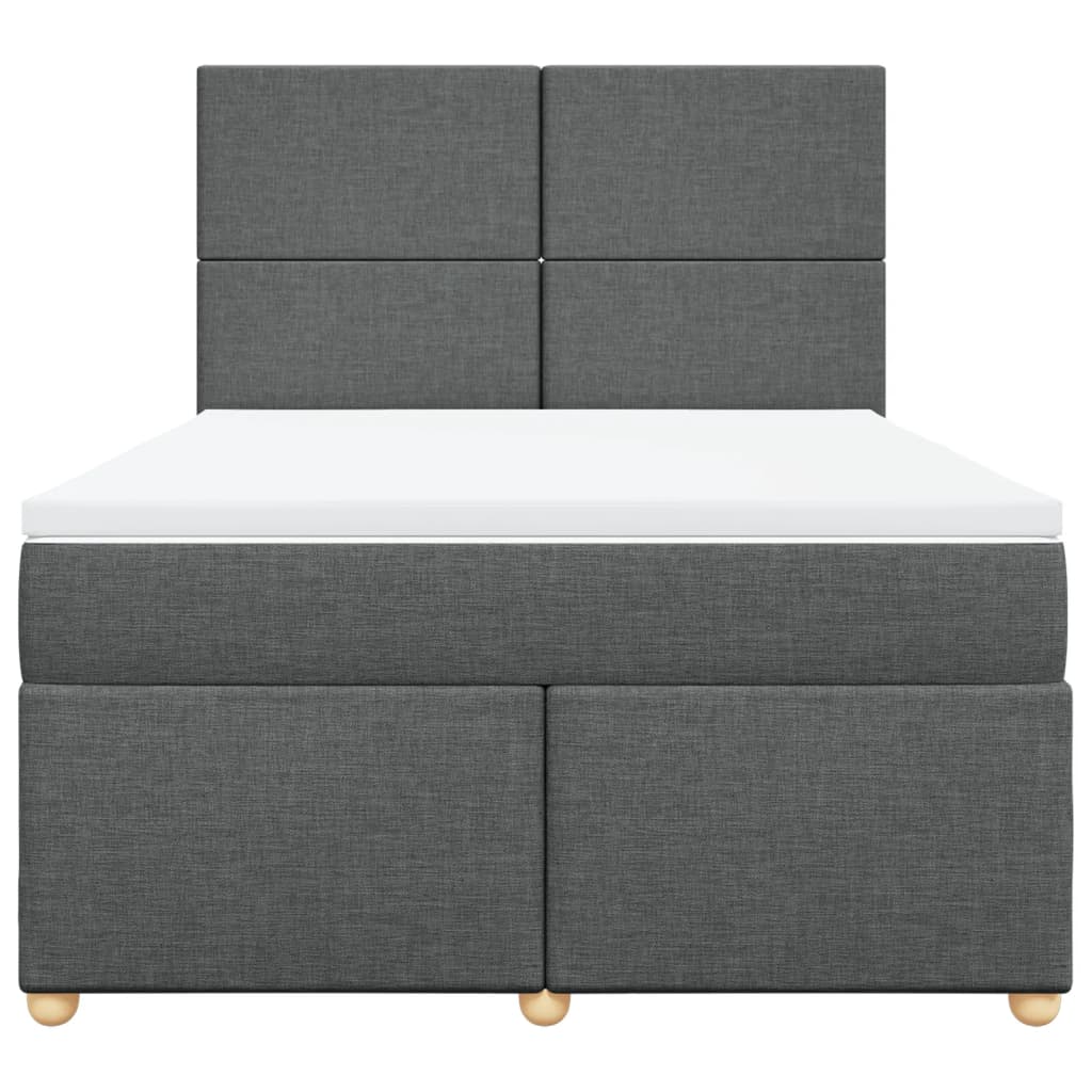 vidaXL Boxspring met matras stof donkergrijs 140x200 cm grijs, foto 4