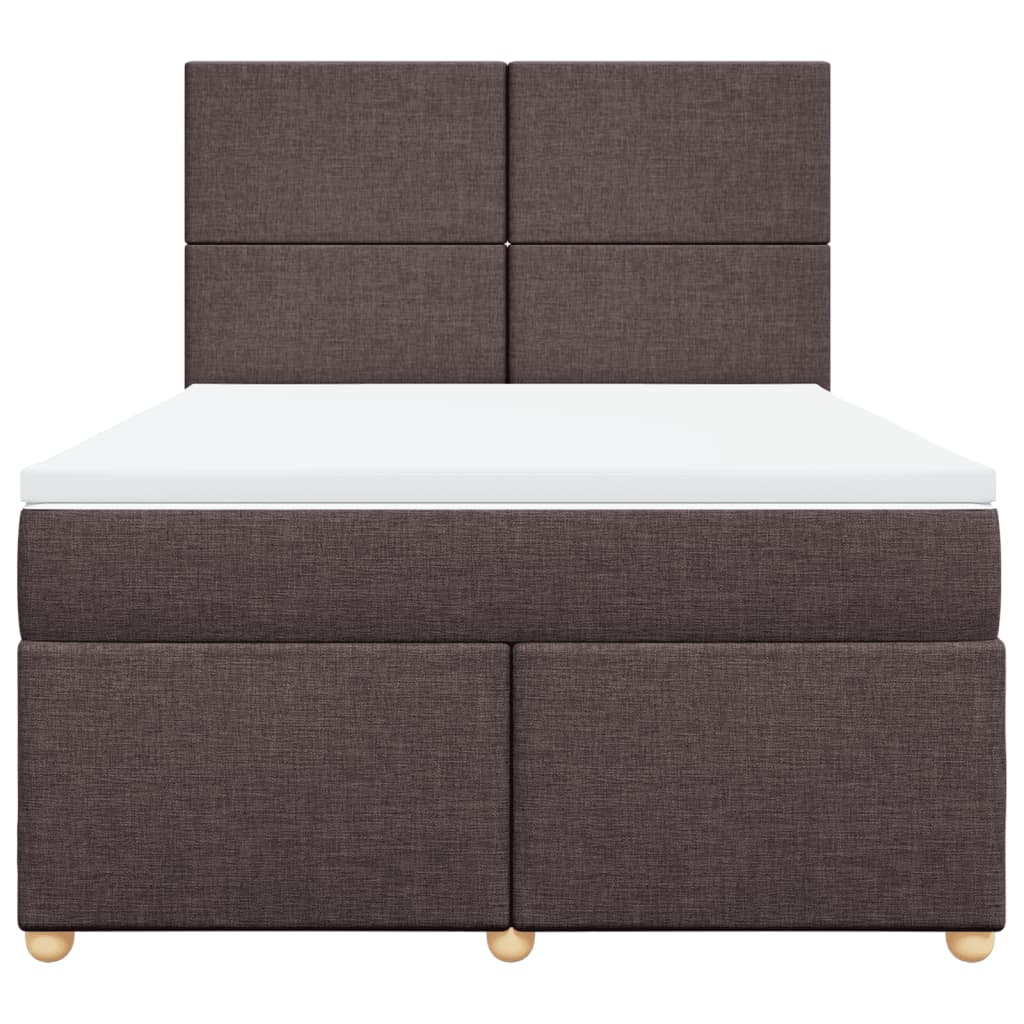 vidaXL Boxspring met matras stof donkerbruin 140x200 cm bruin, foto 4