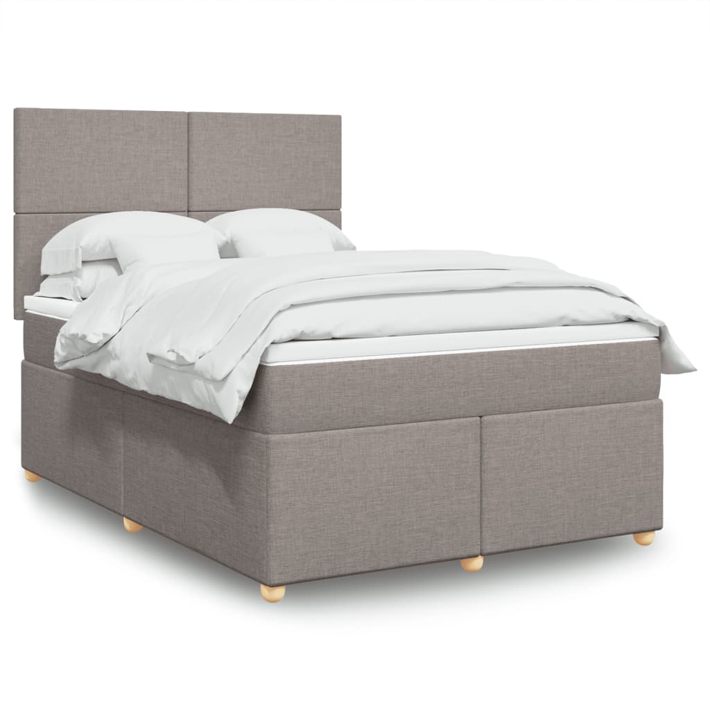 Boxspringbett mit Matratze Taupe 140×200 cm Stoff