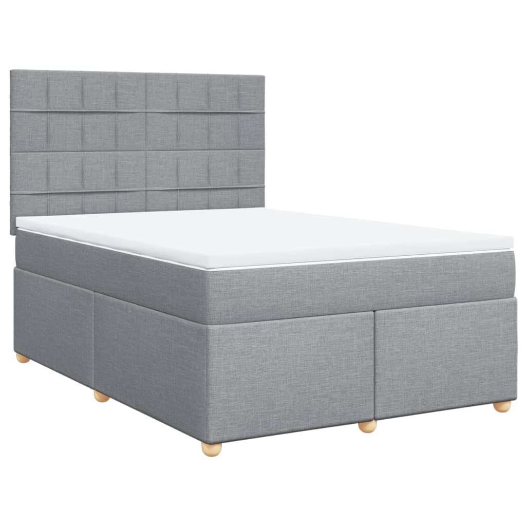 vidaXL Pat continental, gri deschis, 140x200 cm, material textil
