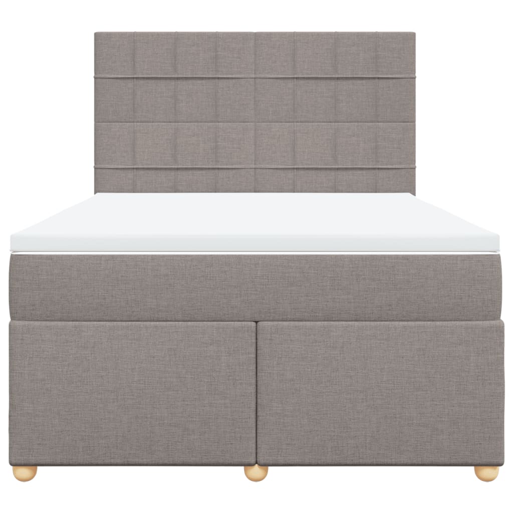 vidaXL Boxspring met matras stof taupe 140x200 cm, foto 4