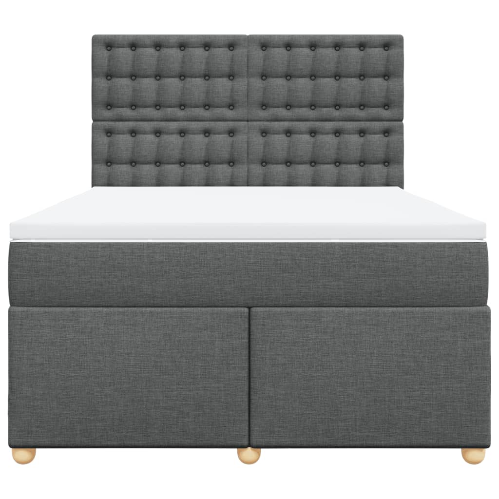 vidaXL Boxspring met matras stof donkergrijs 140x200 cm grijs, foto 4