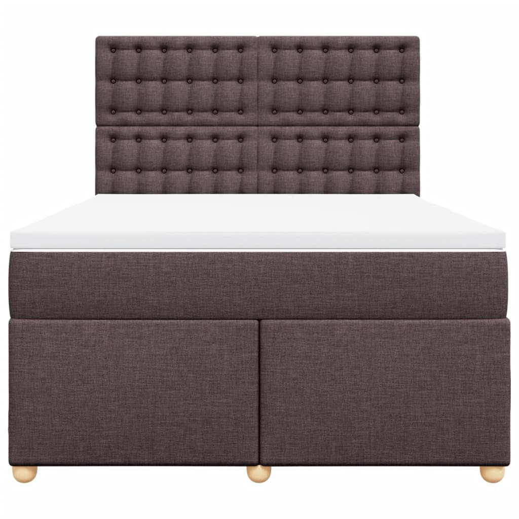 vidaXL Boxspring met matras stof donkerbruin 140x200 cm bruin, foto 4