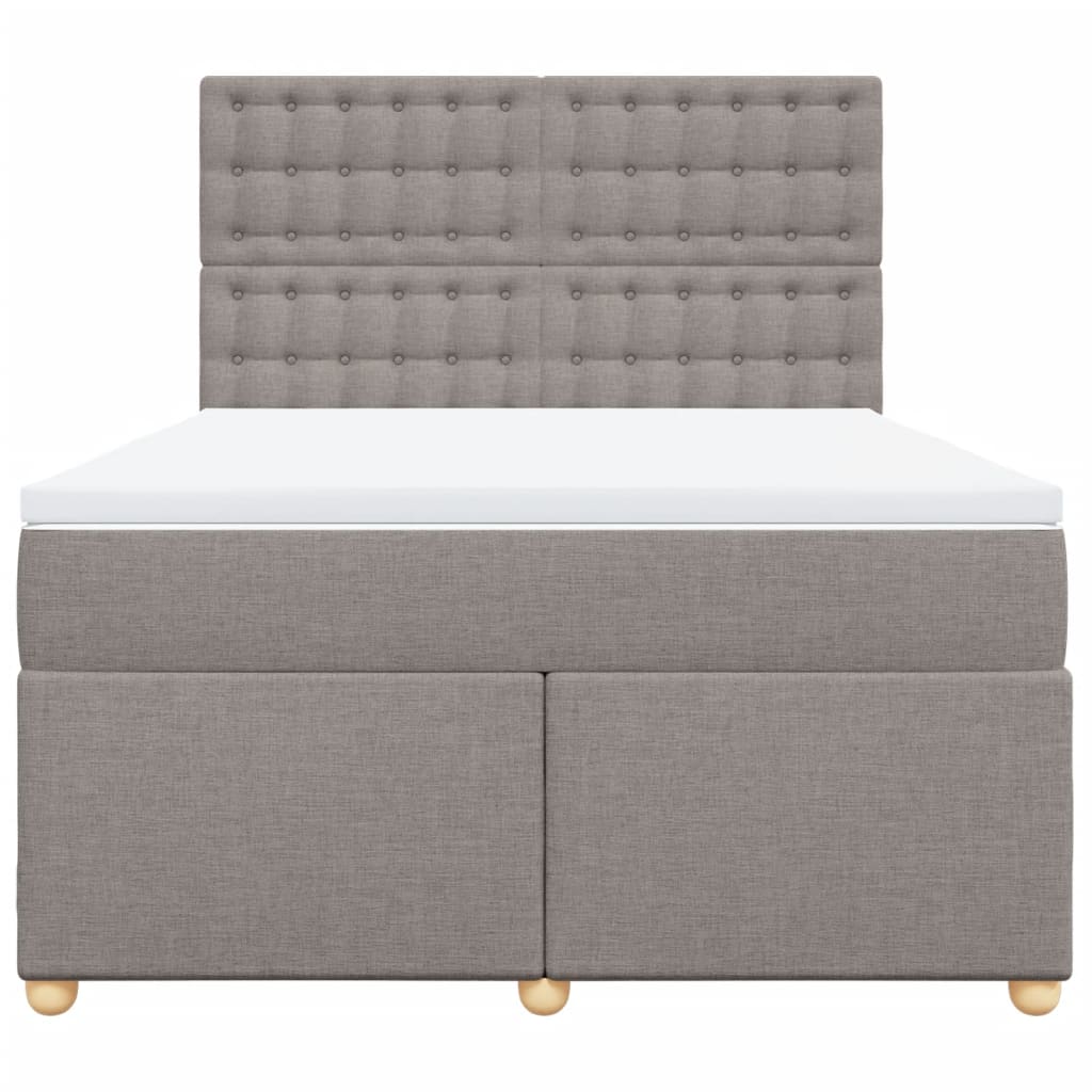 vidaXL Boxspring met matras stof taupe 140x200 cm, foto 4