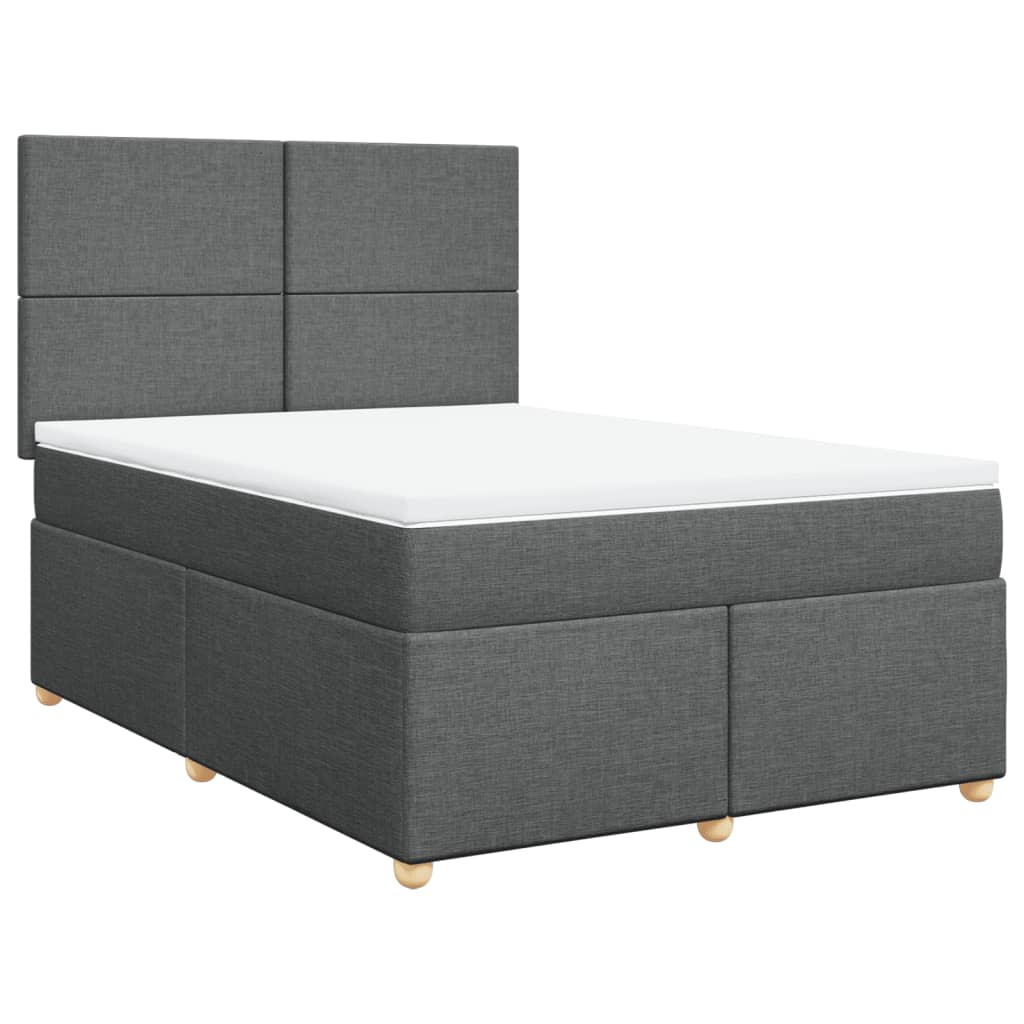 vidaXL Boxspring met matras stof donkergrijs 160x200 cm grijs, foto 3