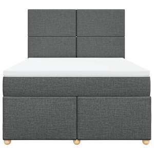 Box spring postel s matrací tmavě šedá 160x200 cm textil - obrázek 4