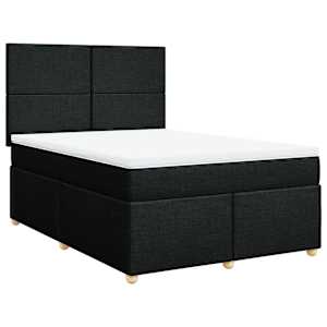 Box spring postel s matrací černá 160x200 cm textil - obrázek 2