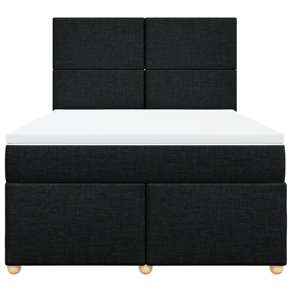 vidaXL Boxspring met matras stof zwart 160x200 cm, foto 4
