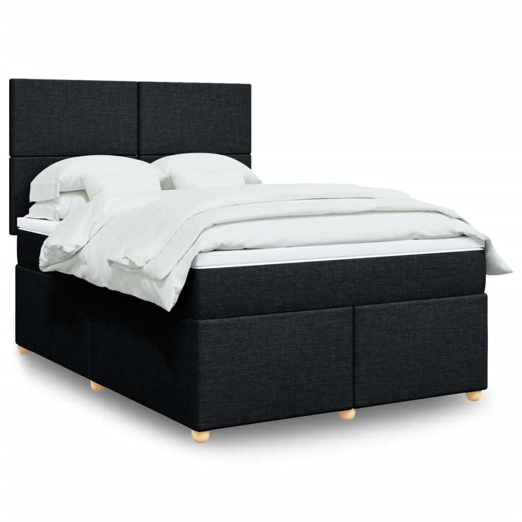 Boxspringbett mit Matratze Schwarz 160×200 cm Stoff