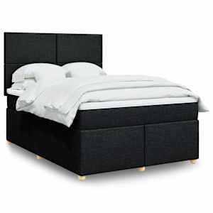 Box spring postel s matrací černá 160x200 cm textil - obrázek 1
