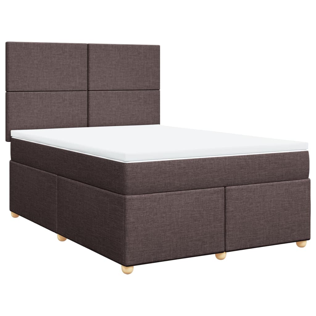vidaXL Box spring postel s matrací tmavě hnědá 160x200 cm textil