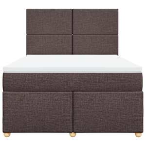 Box spring postel s matrací tmavě hnědá 160x200 cm textil - obrázek 4