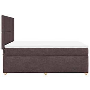 Box spring postel s matrací tmavě hnědá 160x200 cm textil - obrázek 5