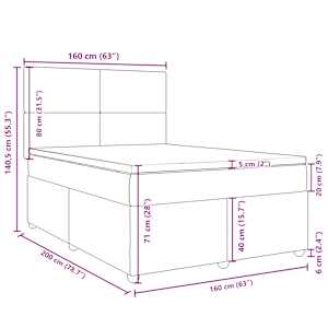 Box spring postel s matrací krémová 160x200 cm textil - obrázek 13