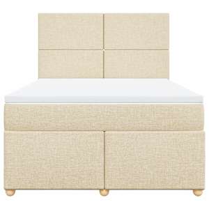Box spring postel s matrací krémová 160x200 cm textil - obrázek 4