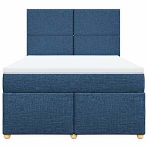 Box spring postel s matrací modrá 160x200 cm textil - obrázek 4