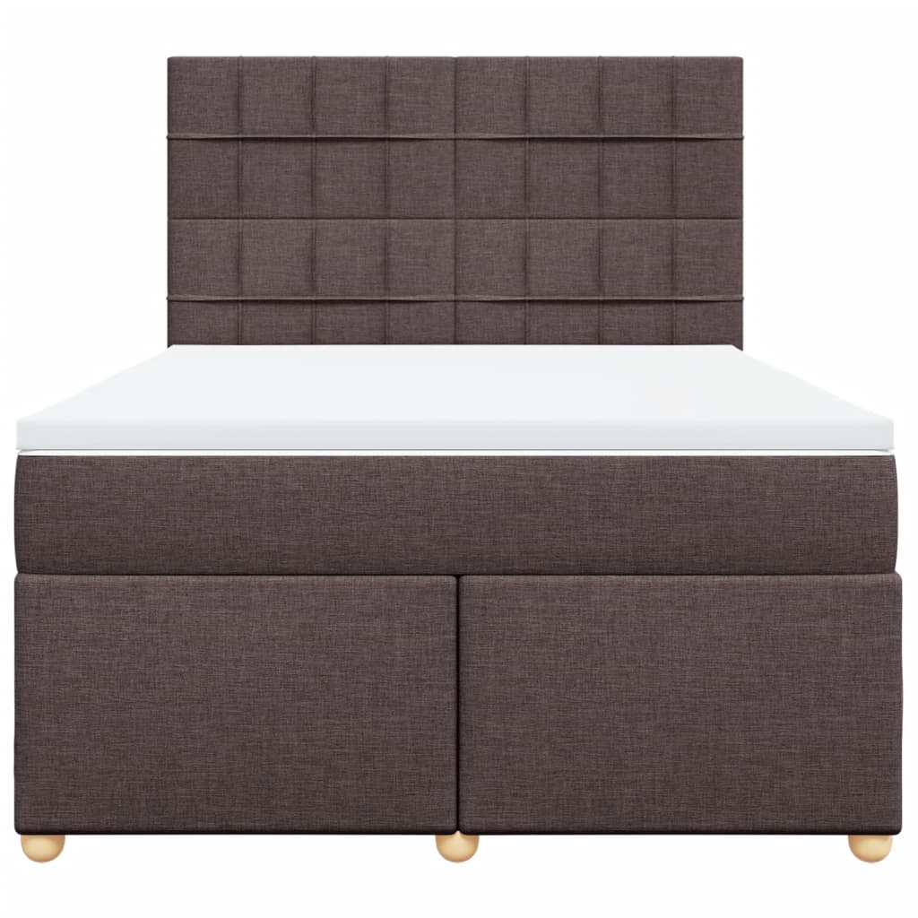 vidaXL Boxspring met matras stof donkerbruin 160x200 cm bruin, foto 4