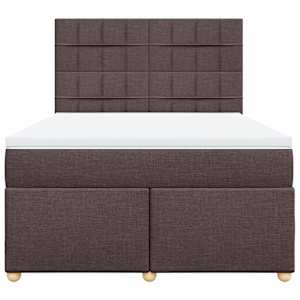 Box spring postel s matrací tmavě hnědá 160x200 cm textil - obrázek 4