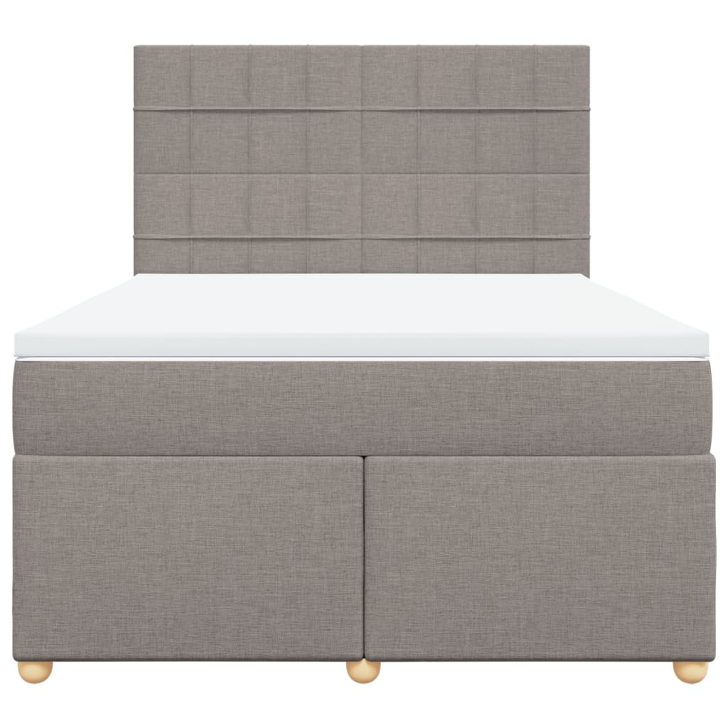 vidaXL Boxspring met matras stof taupe 160x200 cm, foto 4