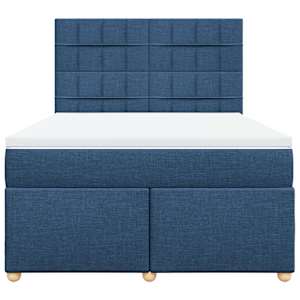 Box spring postel s matrací modrá 160x200 cm textil - obrázek 4