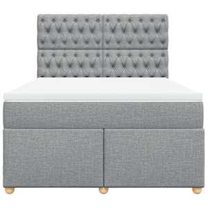 Box spring postel s matrací světle šedá 160 x 200 cm textil - obrázek 4