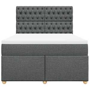Box spring postel s matrací tmavě šedá 160x200 cm textil - obrázek 4