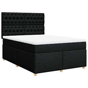 Box spring postel s matrací černá 160x200 cm textil - obrázek 2