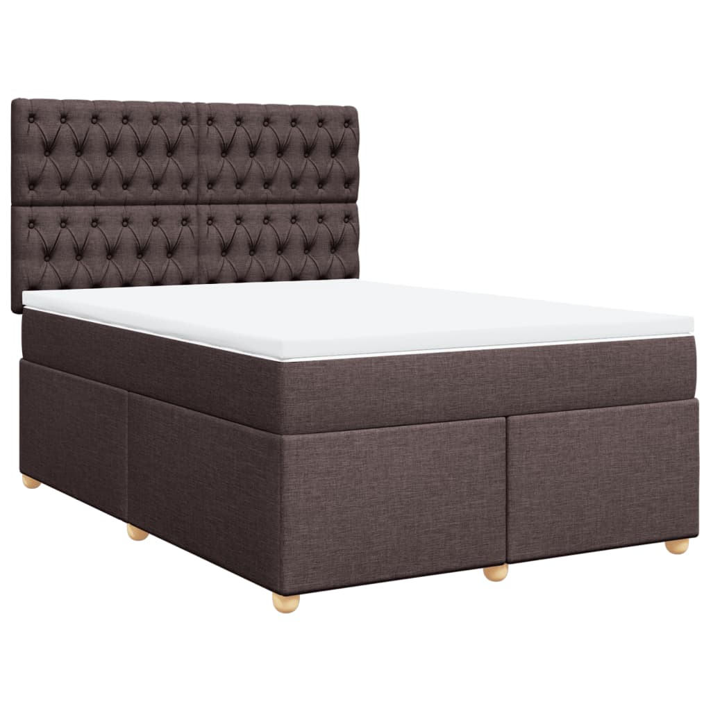 vidaXL Box spring postel s matrací tmavě hnědá 160x200 cm textil