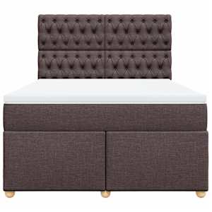 Box spring postel s matrací tmavě hnědá 160x200 cm textil - obrázek 4