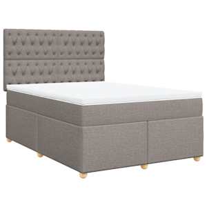 Box spring postel s matrací taupe 160x200 cm textil - obrázek 2
