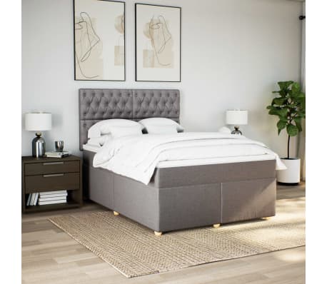 vidaXL Posteľn&yacute; r&aacute;m boxspring s matracom sivohned 160x200 cm l&aacute;tka