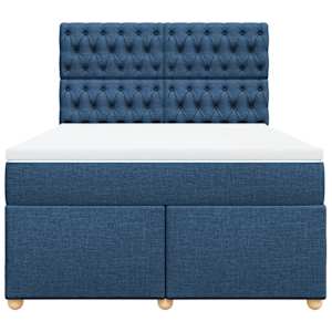 Box spring postel s matrací modrá 160x200 cm textil - obrázek 4