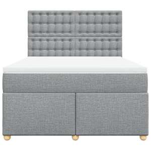 Box spring postel s matrací světle šedá 160 x 200 cm textil - obrázek 4