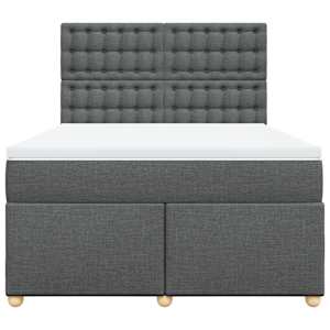 Box spring postel s matrací tmavě šedá 160x200 cm textil - obrázek 4