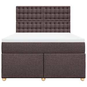 Box spring postel s matrací tmavě hnědá 160x200 cm textil - obrázek 4