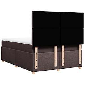 Box spring postel s matrací tmavě hnědá 160x200 cm textil - obrázek 6