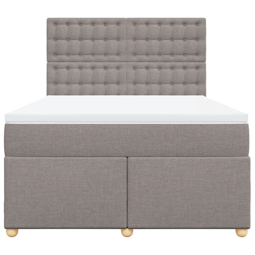vidaXL Boxspring met matras stof taupe 160x200 cm, foto 4