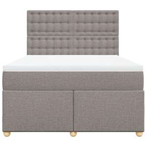Box spring postel s matrací taupe 160x200 cm textil - obrázek 4