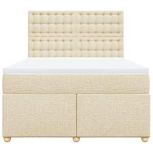 Box spring postel s matrací krémová 160x200 cm textil - obrázek 4