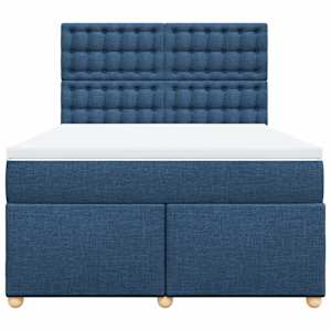 Box spring postel s matrací modrá 160x200 cm textil - obrázek 4