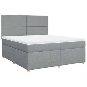 Box spring postel s matrací světle šedá 180 x 200 cm textil - obrázek 2
