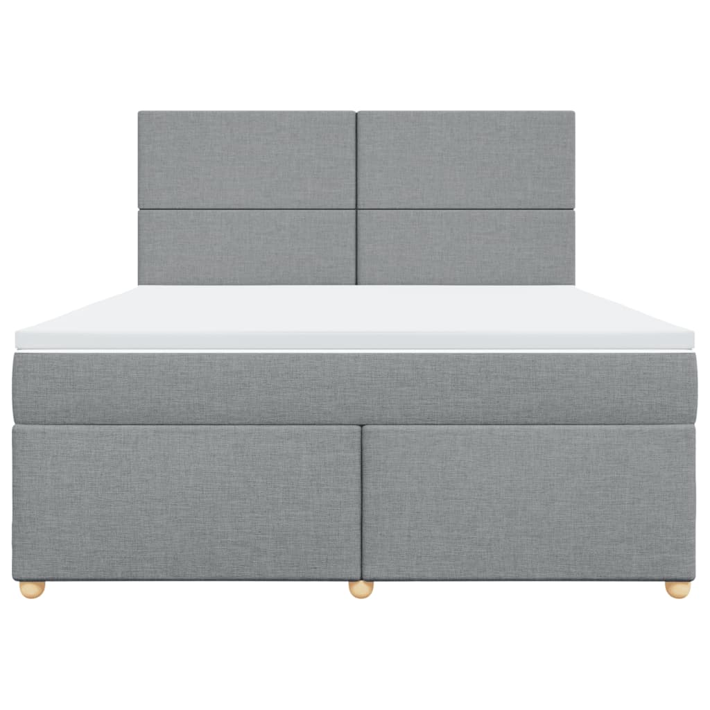 vidaXL Boxspring met matras stof lichtgrijs 180x200 cm grijs, foto 4