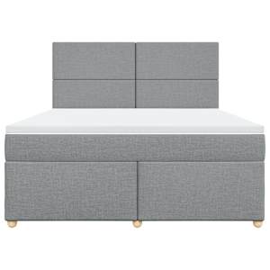 Box spring postel s matrací světle šedá 180 x 200 cm textil - obrázek 4