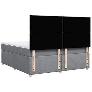 Box spring postel s matrací světle šedá 180 x 200 cm textil - obrázek 6