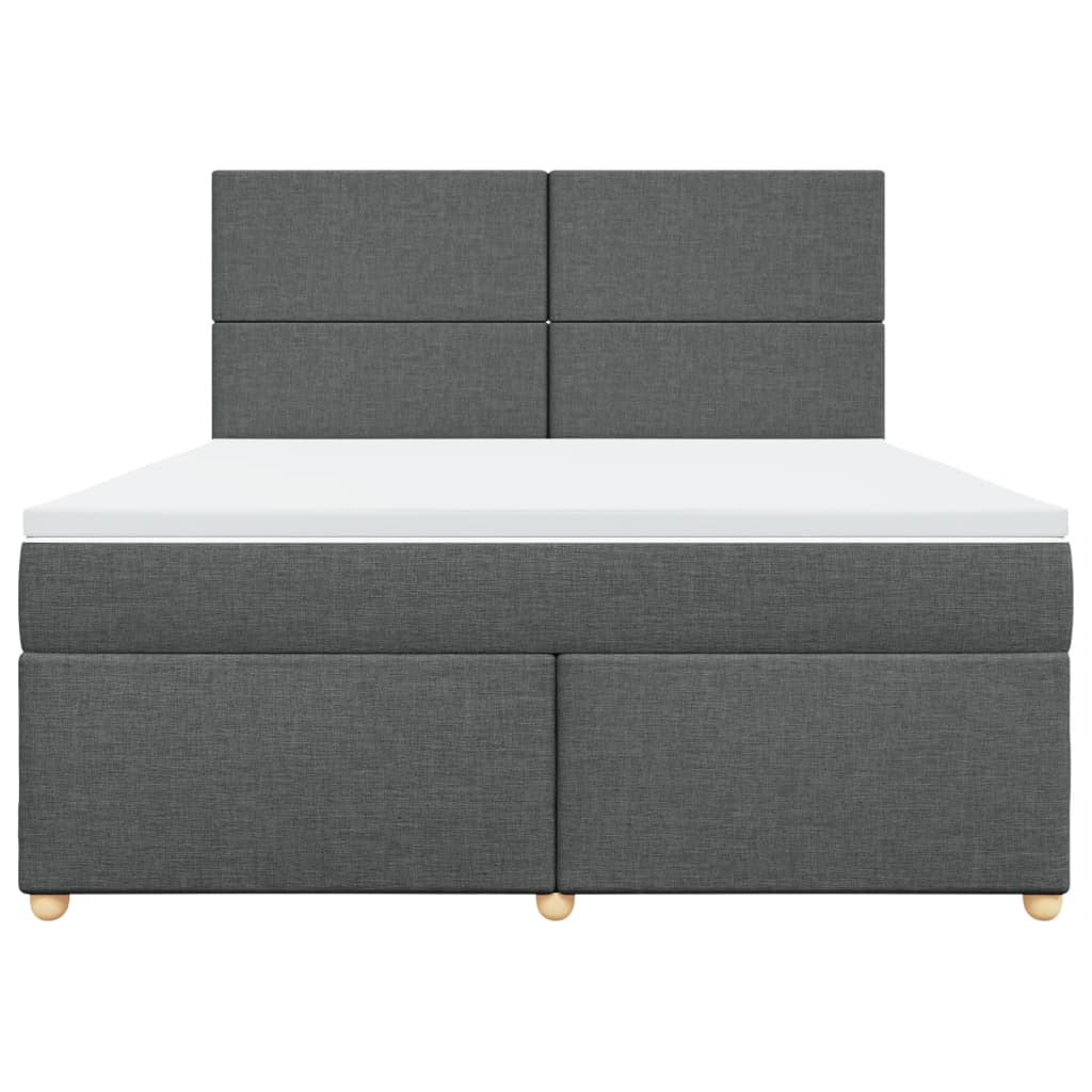 vidaXL Boxspring met matras stof donkergrijs 180x200 cm grijs, foto 4