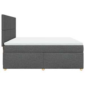 Box spring postel s matrací tmavě šedá 180x200 cm textil - obrázek 5