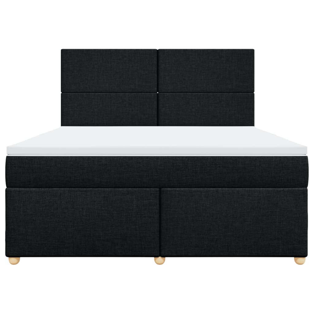 vidaXL Boxspring met matras stof zwart 180x200 cm, foto 4