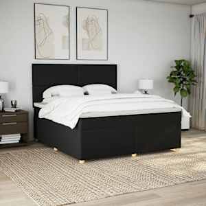 Box spring postel s matrací černá 180x200 cm textil - obrázek 3