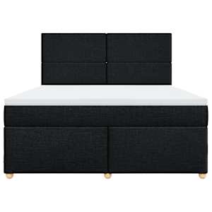 Box spring postel s matrací černá 180x200 cm textil - obrázek 4